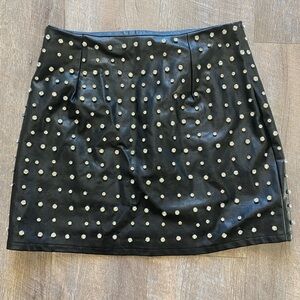 Black Rhinestone Embroidered Skirt